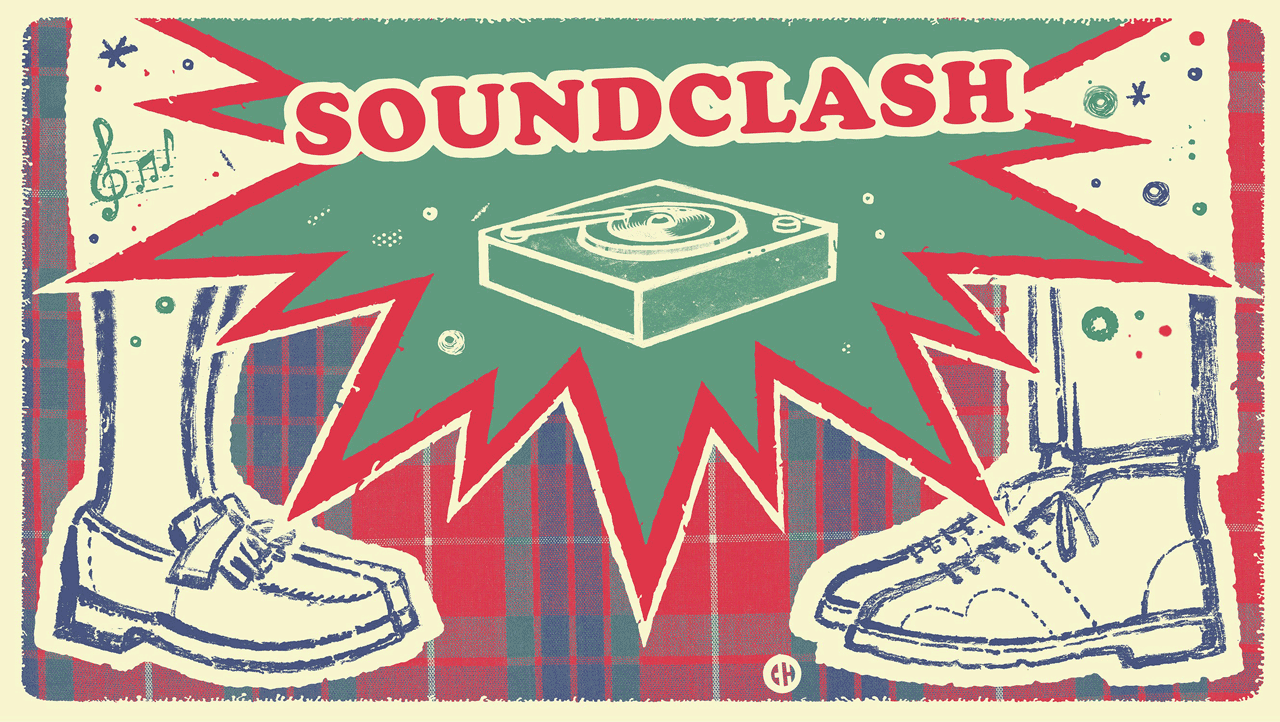 Banner for the Vintage Jamaican Music Soundclash 2019 - artwork by Chema Skandal